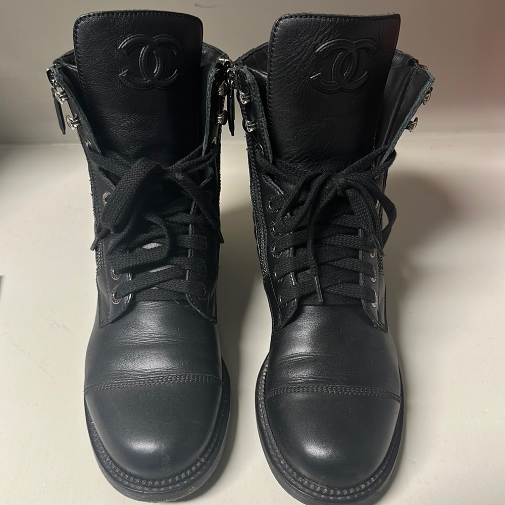 Chanel combat boots